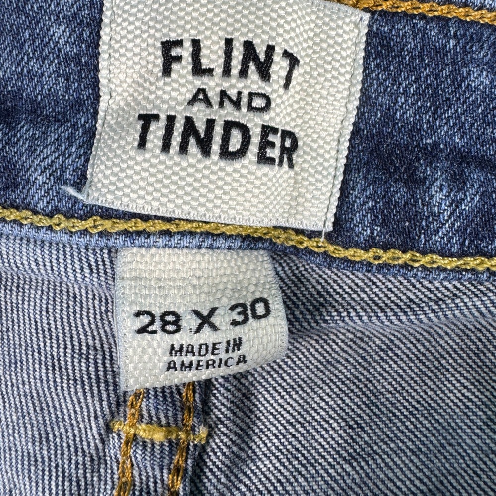 Flint and Tinder Straight Fit Jeans Mens Blue Denim Casual Everyday 28X30 - Picture 9 of 11
